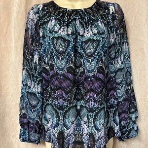 Worthington Blue and Purple Patterned Blouse